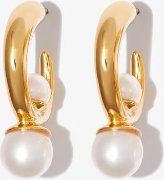 Gold Vermeil Tiny Isha Pearl Hoop Earrings