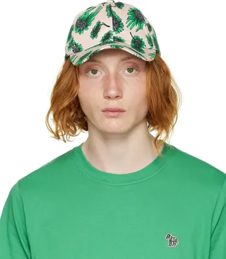 Paul Smith Off-White & Green Digital Daisy Cap