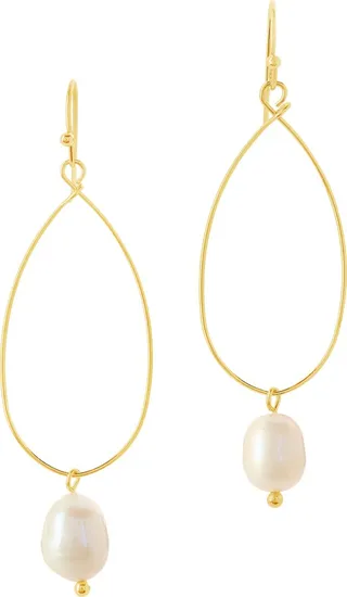 Genuine Pearl Teardrop Earrings