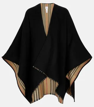 Icon Stripe wool cape