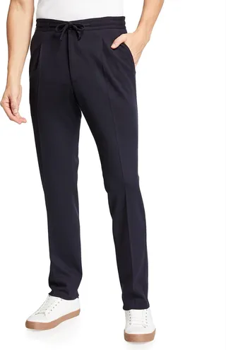 Men's Slim-Fit Drawstring Wool Knit Pants