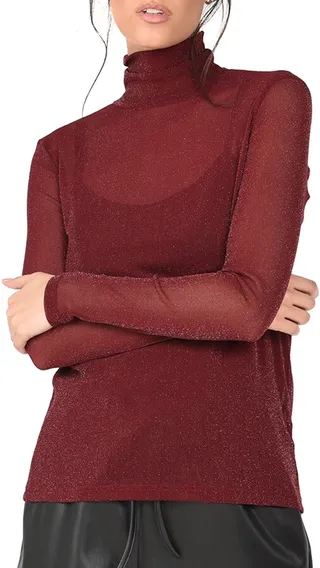 Sparkly Turtleneck Top