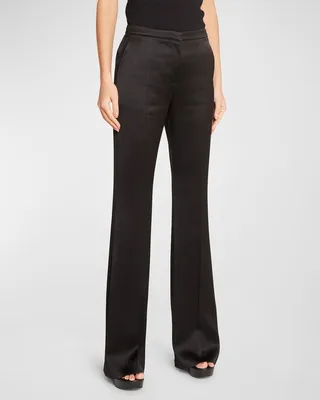 Flared Tailoring Satin Trouser Pants