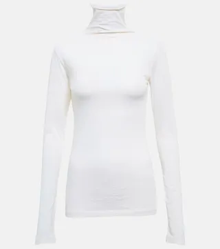 Talisia cotton-blend turtleneck top
