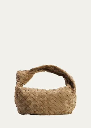 Jodie Teen Intrecciato Cashmere Suede Shoulder Bag