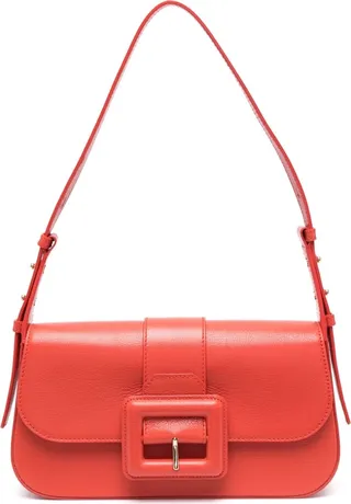 Buckle-Detail Leather Shoulder Bag