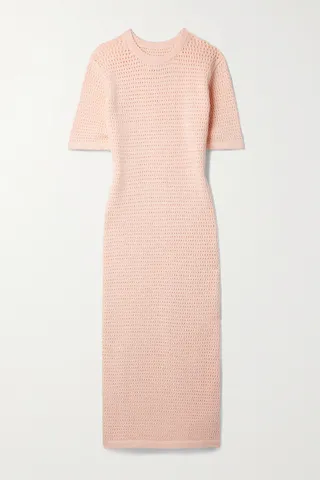 Lauren Manoogian - Crocheted Cotton-blend Midi Dress - Pink