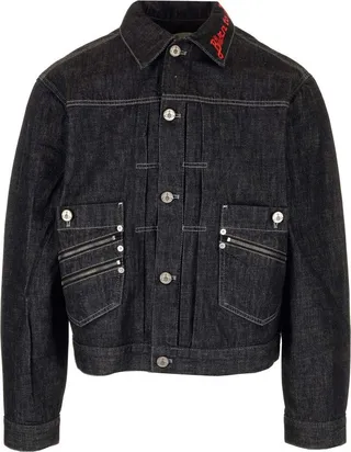 Vivienne Westwood Logo Embroidered Buttoned Denim Jacket