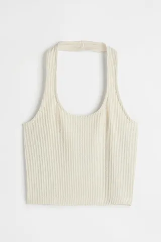 Rib-knit Halterneck Top
