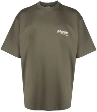 Political Campaign embroidered cotton T-shirt
