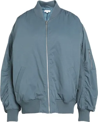 Topshop Cotton Oversized Bomber Jacket Jacket Slate Blue