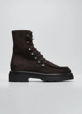 New College Suede Lace-Up Boots