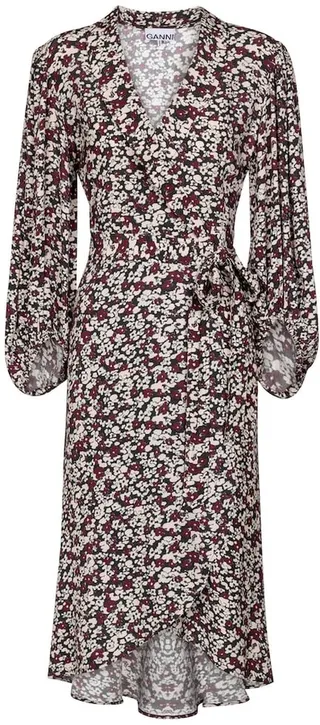 Floral crepe wrap dress