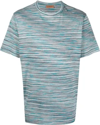 geometric-stripe short-sleeve T-shirt