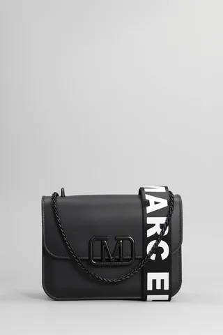 Flat Ear Shoulder Bag In Black Leather