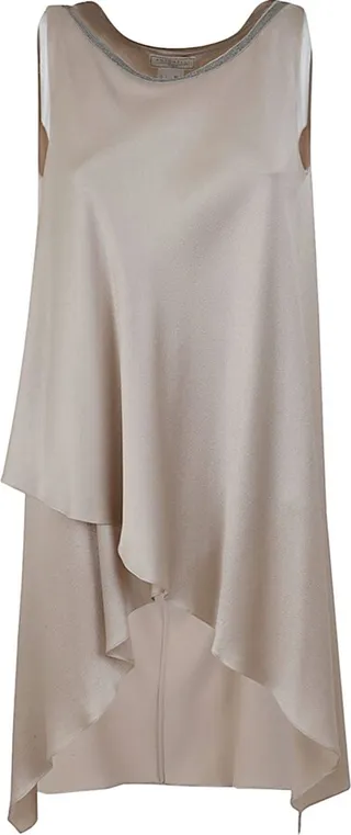 Lycopus Sleeveless Long Asymmetrical Tunic With Lurex