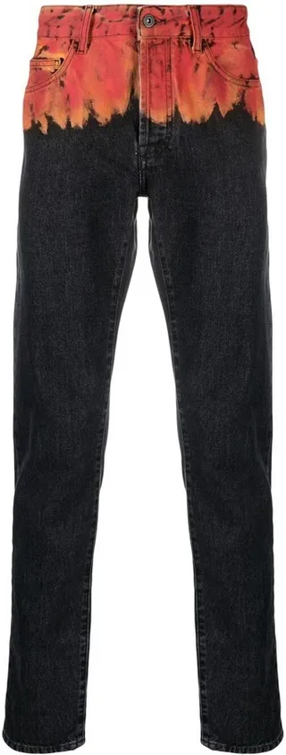 Flame-Print Jeans