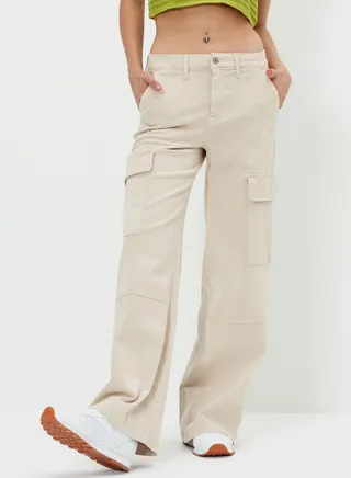 Wide Leg Pocket Detail Pants