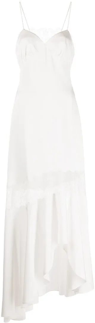 Candace lace-panels asymmetric slip dress