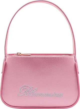 Blumarine Logo Rhinestone Embellished Shoulder bag