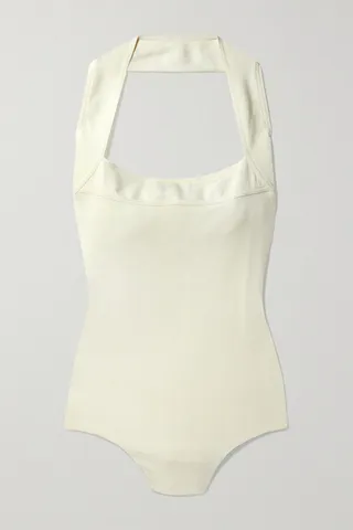 Khaite - Sola Stretch-jersey Halterneck Bodysuit - Ivory