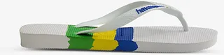 Womens White Brazil Tech Rubber Flip-flops