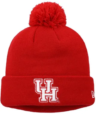 Men's Red Houston Cougars U of H Cuffed Knit Hat with Pom