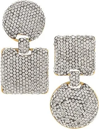 Lele Sadoughi Pave Mixed Shape Earrings in Metallic Silver