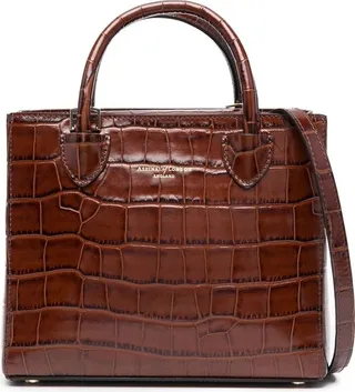 Mini Madison crocodile-embossed tote bag