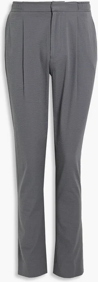 Drew tapered cotton-seersucker drawstring pants