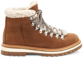 Hadlee Suede-Shearling Hiking Boots
