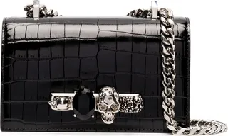 mini Jewelled crocodile-embossed shoulder bag