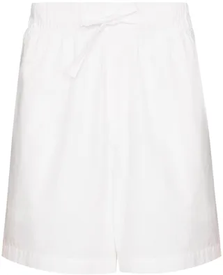 High-Waisted Drawstring Poplin Shorts