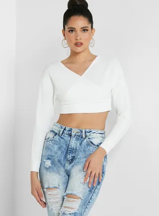 V-Neck Knitted Top