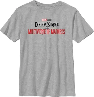 Boy's Marvel Doctor Strange in the Multiverse of Madness Main Logo T-Shirt - Athletic Heather - X Large