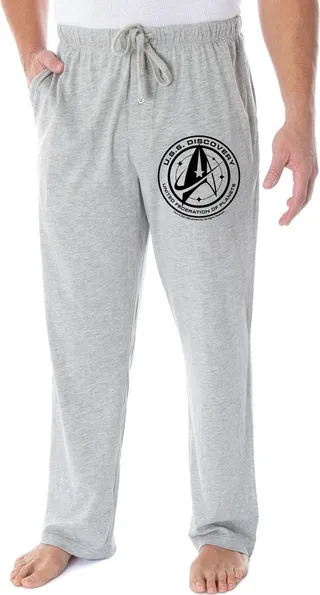 Star Trek Men's U.S.S Discovery United Federation Of Planets Pajama Pants (3XL) Grey