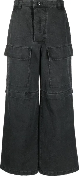 Wide-Leg Cargo Jeans