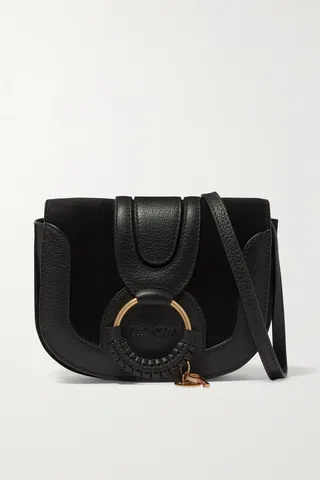 See By Chloé - Hana Mini Textured-leather And Suede Shoulder Bag - Black