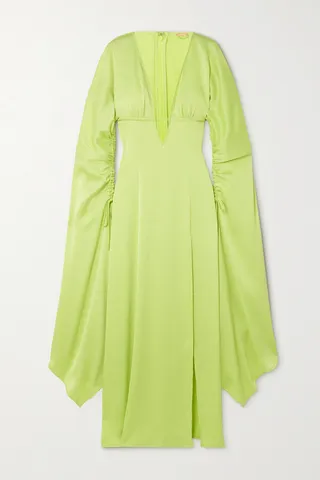 Cult Gaia - Winona Cutout Hammered-satin Gown - Green