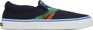 Marcelo Burlon County of Milan Black Icon Wings Slip-On Sneakers