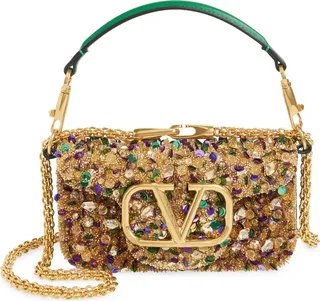 Small Locò Embellished Silk Shoulder Bag
