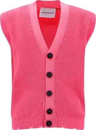 Cotton vest with fringed bottom