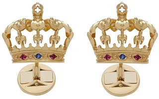 18kt Yellow Gold Crown Cufflinks