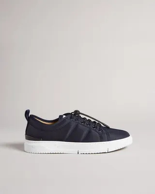 Recycled Nylon Low Top Trainers in Navy