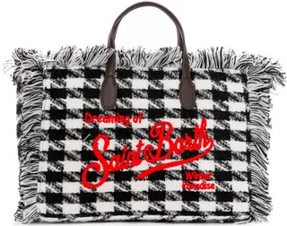 Houndstooth Print Handbag