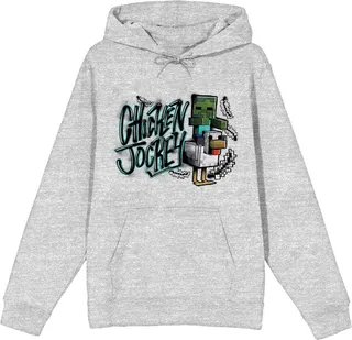 Minecraft Chicken Jockey Men’s Athletic Heather Sweatshirt-Medium