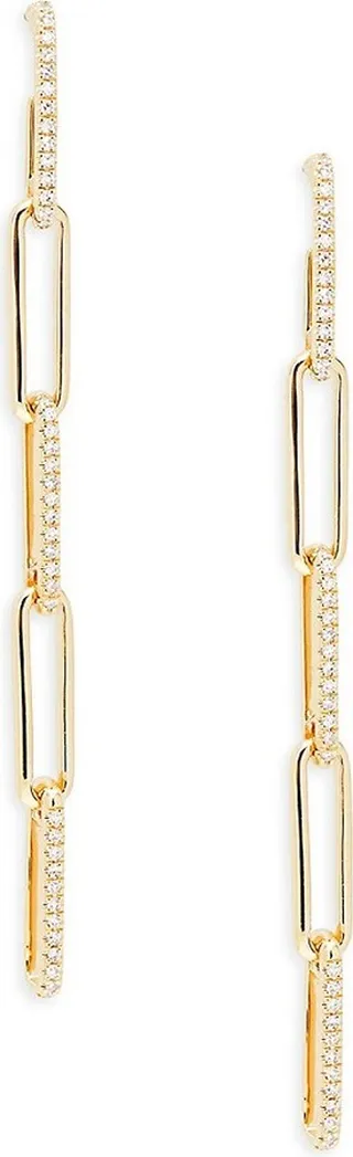14K Yellow Gold & 0.24 TCW Diamond Drop Earrings