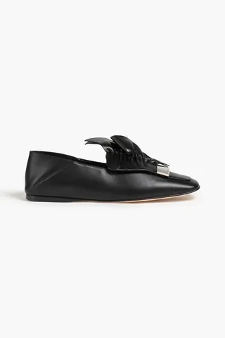 Sr1 Ruffled Leather Collapsible-Heel Loafers