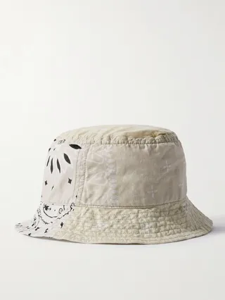 Logo-Appliquéd Bandana-Print Cotton-Voile Bucket Hat