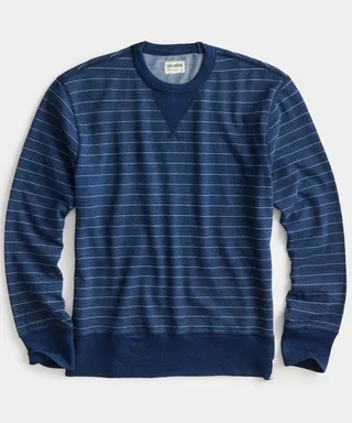 Indigo Stripe Sweatshirt in Indigo